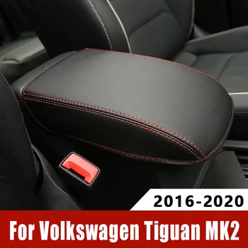 Par Volkswagen VW Tiguan mk2 2016-2018 2019 2020 Roku balstu Konsoles Pad attiecas Spilvena Atbalstu Lodziņā Elkoņbalsti Top Mat Starplikas Auto Stils