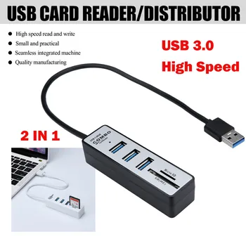 USB Hub 3.0 Micro USB 3.0 480Mbps liela Ātruma 2 1 3-Portu Sadalītājs centru Ar TF SD Karšu Lasītājs Tablešu Mobilo Peles Tastatūras