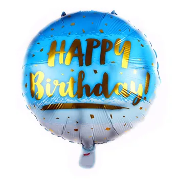50gab/daudz 18inch Zilā, Rozā laimes Dzimšanas dienā, alumīnija folija baloni dzimšanas dienas svinības apdares happy birthday Alumīnija balons puse