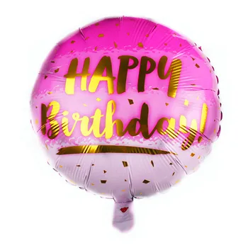 50gab/daudz 18inch Zilā, Rozā laimes Dzimšanas dienā, alumīnija folija baloni dzimšanas dienas svinības apdares happy birthday Alumīnija balons puse