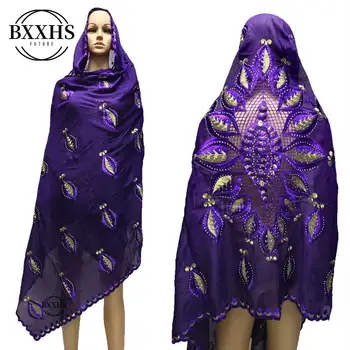 Āfrikas sieviešu šalle musulmaņu izšūtām kokvilnas šalle hijab šalle liela izmēra šalli, lai šalles