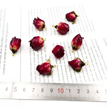 8PCS Dabas Nekustamā Kaltētas Rožu Piekariņi Kulons Ziedēšanas Vilināt 3CM Žāvētu Ziedu Ar Āķi Rožu Šarmu Rotaslietu izgatavošana