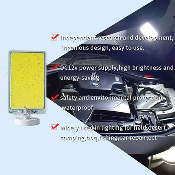 360light COB 12V LED kempings auto apgaismojums ūdensizturīgs āra gaismas stienis ar magnētu Lauka kempings Ceļu ceļojums Puse Self-drive