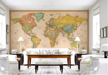 Pasūtījuma papel DE parede infantil,retro pasaules kartē, par viesistaba, guļamistaba, bērnu istaba fonā mājas sienas apdare tapetes