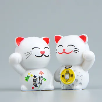 6PCS Karikatūra Laimīgs Kaķi Mikro Ainavu Kaķēns Feng Shui Mājas Dārza Rotājumi Miniatūras Rotas, Dāvanu GPD8726