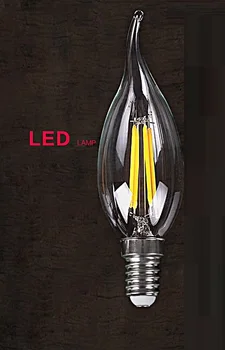 LED Spuldzes Edison Led Kvēldiega Spuldzes E14 Led Svece Lampa 4W 110v , 220V, 230V ,240V , Antikvariāts, Retro, Vintage Led Spuldzes