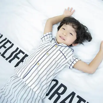 Baby zēni vasaras tīras kokvilnas sleepwear 1-7T bērniem homewear bērniem plānas conformtable Pidžamas cartton cute kids krekls+šorti 2gab