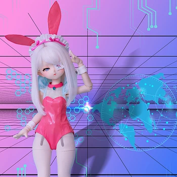 1/4 BJD Lelles Berne Anime Attēls Bunny Girl fullset Sveķu Rotaļlietas Bērniem Pārsteigumu Dāvanas Draudzenēm Halloween Trušu Ziemassvētku