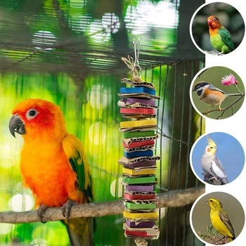 Košļājamā Putnu, Papagailis Rotaļlietas Daudzkrāsains Koka Bloki Atbrīvots Nesa, Putnu Būris, Košļājamās Rotaļlietas Karājas par Cockatiel