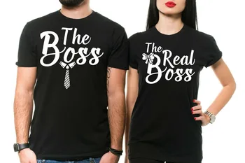 Boss Nekustamā Boss Smieklīgi Pāris T Krekls Valentīna Diena Dāvanu Piemeklēšanas Tshirts