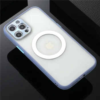 Coque Magnētisko Lietā Par iPhone 12 Pro 12Pro Max 12 Mini 11 Triecienizturīgs Luksusa Tālruņa Vāciņu, Lai Magsafe Gadījumā Kamera Aizsargs Shell