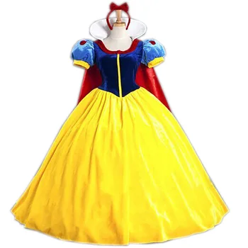 Snow White Princess Pieaugušo Kostīms sievietēm Halloween puse Karnevāls Cosplay Kostīmi meitenēm Kleita + Galvassega Feminina Gara Kleita