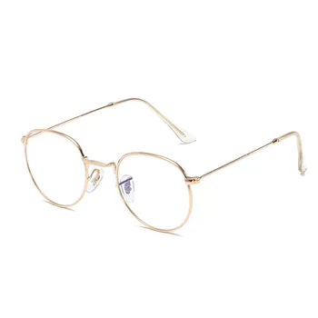RBRARE Classic Sakausējuma Apaļas Brilles Rāmis Sieviešu, Vīriešu Augstas klases Vintage Skaidrs, Lēcas, Brilles sievietēm Metāla Rāmis Briļļu Oculos