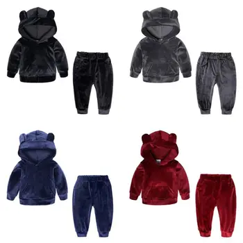 Bērnu Apģērbu 2020 Rudens Ziemas Toddler Meiteņu Drēbes Kapuci 2gab Apģērbs atbilstoši Bērniem Drēbes Tracksuit Meitenēm Tērpu Komplekti