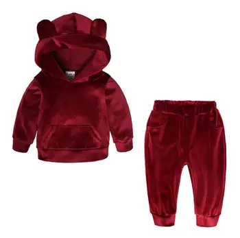 Bērnu Apģērbu 2020 Rudens Ziemas Toddler Meiteņu Drēbes Kapuci 2gab Apģērbs atbilstoši Bērniem Drēbes Tracksuit Meitenēm Tērpu Komplekti
