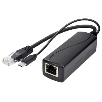 TIPA-c Poe Splitter Usb 48v, Lai 5v Power Over Ethernet 802.3 af Aveņu