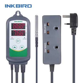 Inkbird ITC-308 Apkurei un Dzesēšanai, Dual Relejs Temperatūras regulators LCD Digitālais Termometrs Ledusskapja Saldētavas Temperatūras Mērītājs