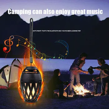 Liesmas Atmosfēru Lampas Gaismas Bluetooth Skaļruni Bezvadu Stereo Skaļrunis ar Mūziku, Spuldzes, Āra Kempings USB Uzlādējams Skaļrunis