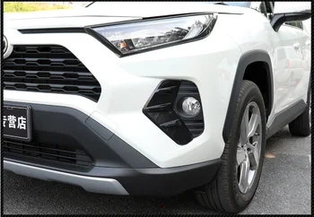 2gab Priekšā Foglight Uzacu Plakstiņu Vāciņš Melns, Miglas lukturi, Lampas Aizsargs Toyota RAV4 2019 2020