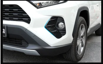 2gab Priekšā Foglight Uzacu Plakstiņu Vāciņš Melns, Miglas lukturi, Lampas Aizsargs Toyota RAV4 2019 2020