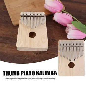 17 Taustiņu Āfrikas Kalimba Īkšķa Pirksts Klavieres Koka Sanza Mbira Kalimba Spēlēt ar Ģitāru DIY Koka Balts Embrija Mūzikas Instrumenti