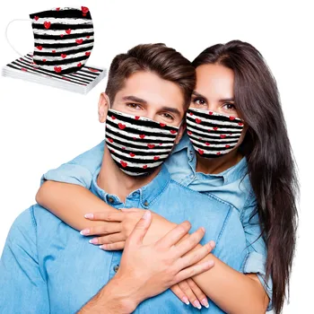 Mascherine Vienreizējās lietošanas Maskas Pieaugušajiem Pāris Matching Valentīna Diena Facemask Sirds Drukātā veidā Proteccion Maskas Mascarillas