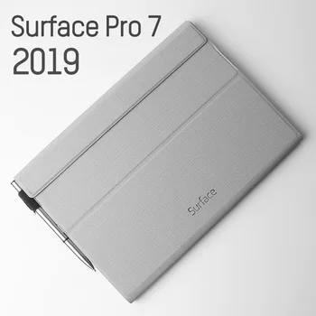 Luksusa PU Leather Folio Stand FLip Case Cover for Microsoft Surface Pro 7 2019 /Pro6 2018 Auto Sleep/Wake up ar Pildspalvu turētājs