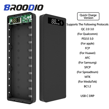 Dual USB 10*18650 Power Bank Gadījumā Mobilā Tālruņa Lādētāju QC 3.0 PD DIY Shell 18650 Baterijas Turētāju Uzglabāšanas Organizēt Maksas Kaste