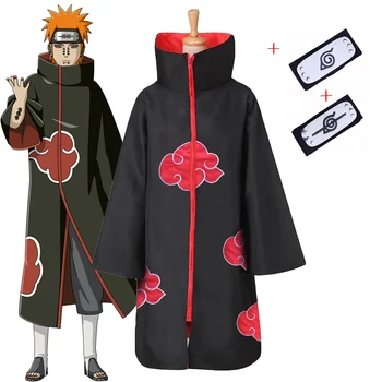 Naruto Kostīms Akatsuki Apmetnis Cosplay Sasuke Uchiha Cape Cosplay Itachi Apģērbu Cosplay kostīmu 2 galvas ietver