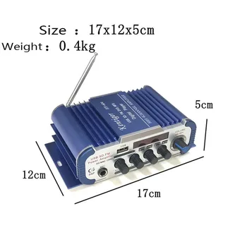 4.0 Kanāls Bluetooth Stereo HIFI Pastiprinātājs Atbalstu 6.5 mm Mic Mājas Kinozāles Ar 12V5A Power & AV Kabelis, USB, SD FM Karaoke Amp