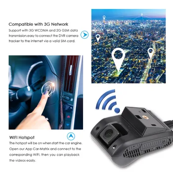 3G GPS Tracker Auto Smart Dash Kamera Auto DVR JC200 EdgeCam Dual Objektīvs, Full HD 1080P Melnā Kaste SOS WiFi Nakts Redzamības Naftas Cut-off