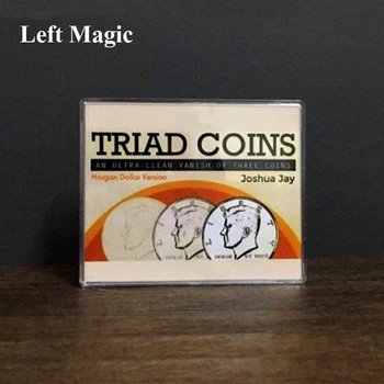 Triāde Monētas (Morgan Veidojums) Burvju Triku Ražot Pazudīs Mainīt Trīs Monētu Magia Slēgt Ilūzijas Veidojums Aksesuārus Mentalism Jautri