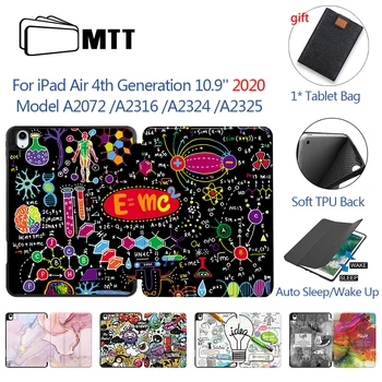 MTT 2020. gadam, Gadījumā, ja iPad Gaisa 4th Gen 10.9 collu pamatbrīvību Ar Zīmuļa Turētāju Mīksto TPU+Āda Flip Stends Smart Aizsardzības Apvalks, Coque