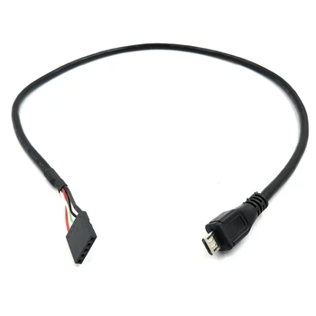(2-Pack) 50CM 5 Pin Mātesplati Sieviešu Galvene Micro-USB iemavu, Dupont Extender Cable (5Pin/Micro-USB)