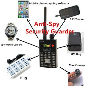 G318 Bezvadu Signāla Kļūdu Detektors Anti-Spiegu Kļūdu Detektors GPS Atrašanās vietu Meklētājs Tracker Frekvenču Skenēšanas Sweeper Aizsargātu Drošības
