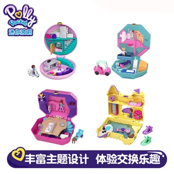 Sākotnējā Polly Pocket Mini Pasaules Dārgumu Kaste Leļļu Nami Meiteņu Rotaļlietas