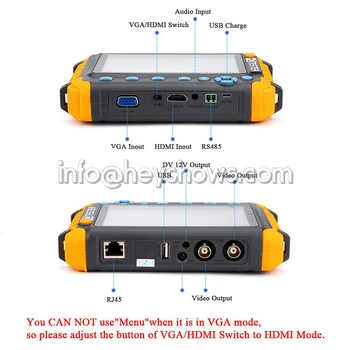 8MP, Koaksiālie CCTV HD Testeri Kamera Video Testeri AHD Ip Video Testeri Mini CVI displejs 4 in 1 ar VGA HDMI Ievadi Drošības Kameras