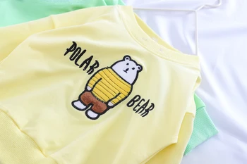 HYLKIDHUOSE 2020. gada Pavasarī Baby Zēnu Apģērbu Komplekti Toddler Zīdaiņu Drēbes Lācis T Krekls, Džinsi Ikdienas Stila Bērnu Drēbes Brīvdienas