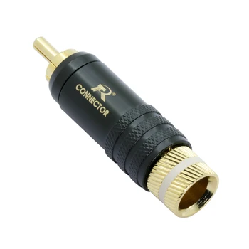 10pcs/5pairs RCA Savienotājs Luksusa Vara RCA male Vadu Savienotājs zelta plating audio skaļruņu adapteri plug 8.5 MM Kabelis