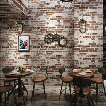 Beibehang jaunu Retro nostalģija papel de parede imitācija ķieģeļu tapetes, restorāns, kafejnīca, bārs neto kafijas sarkano ķieģeļu обои на стену