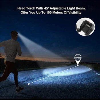400m Gara Apgaismojuma Attālums Platleņķa COB LED Lukturu Izmantot 2x18650 Akumulatoru Lukturi USB lādējamu Laternu Par Pārgājienā Āra