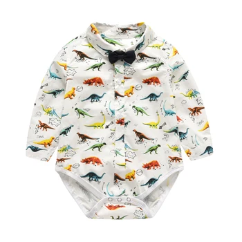 Zēnu Apģērbu Komplekti, 2019. Gada Rudenī Toddler Bērniem Džentlmenis Drēbes Uzvalku, Baltu Kreklu+(Dungriņi) 2GAB Apģērbu Komplekti Bērnu Zēnu Apģērbi