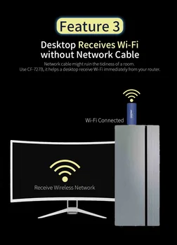 1300Mbps Bluetooth4.2 USB2 Bezvadu Adapteri.0 WiFi Uztvērējs Dual Band 2.4 G/5G Tīkla Karte Desktop Laptop