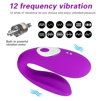 12 Režīmā Vibrators Pāris G Spot Stimulēt U Veida Bezvadu Silikona Dildo Sieviešu Biksītes Masturbēt Vibrators Seksa Rotaļlieta, par Pieaugušo