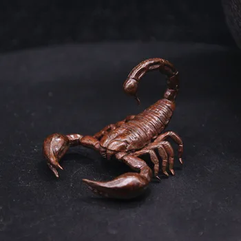 Tīra Misiņa Scorpion Miniatūras Figūriņas Mini Dzīvnieku Statuja, Māju Apdare, Dekoratīvi Amatniecības Vara Vintage Scorp Galda Dekori