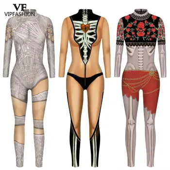 VIP MODES Scary Movie 3D drukas Cosplay Kostīmu Pieaugušo Uzvalks Māmiņa Karnevāls Zentai Jumpsuits Halloween Kostīms Sievietēm