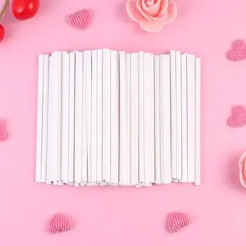 100gab Papīra Konfekte Nūjas Kūka Pop Sticks Dzimšanas dienas svinības DIY Amatniecības Projekts