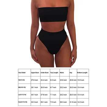 Sexy Augsta Vidukļa Bikini komplekts Peldkostīmi sieviešu divi gabali peldkostīmu Sieviešu peldkostīms tīrtoņa Krāsu