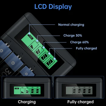 AA Uzlādējamas Baterijas 3400mWh 1,5 v AA Li-ion (Litija Akumulatoru Lādētājs ar LCD 1,5 v Li-ion AA AAA Uzlādējamās baterijas AA
