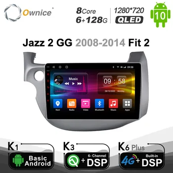 1280*720 Ownice 2din Android 10.0 Vadītājs vienību Auto Atskaņotājs, dvd GPS Navi Honda FIT JAZZ 2008. - 2013. gadam DSP 4G Automašīnas Radio 6G+128G